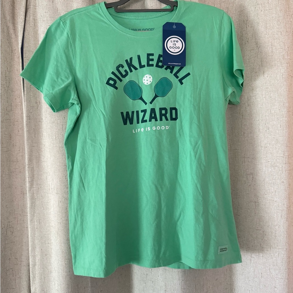 Life Is Good Green Pickleball Wizard Tee